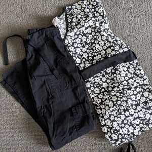 All heart scrub top and LOFT bottoms
